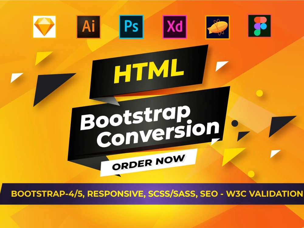 Psd Figma Sketch Adobe Xd To Responsive Html Css Bootstrap Upwork