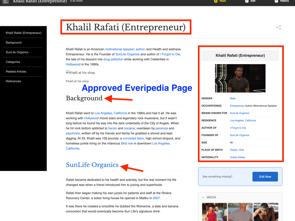 An Approved Everipedia Wiki Page | Upwork