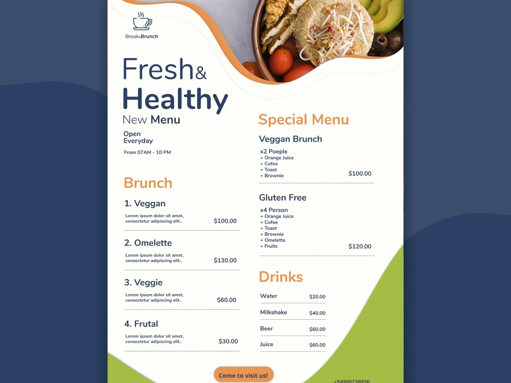 A attractive menu design for your business | Upwork