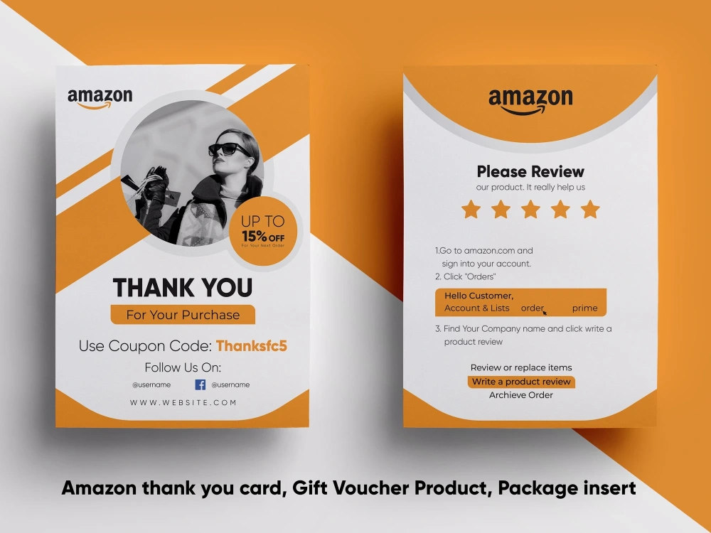 Awesome amazon thank you card, Gift Voucher, Product, Package