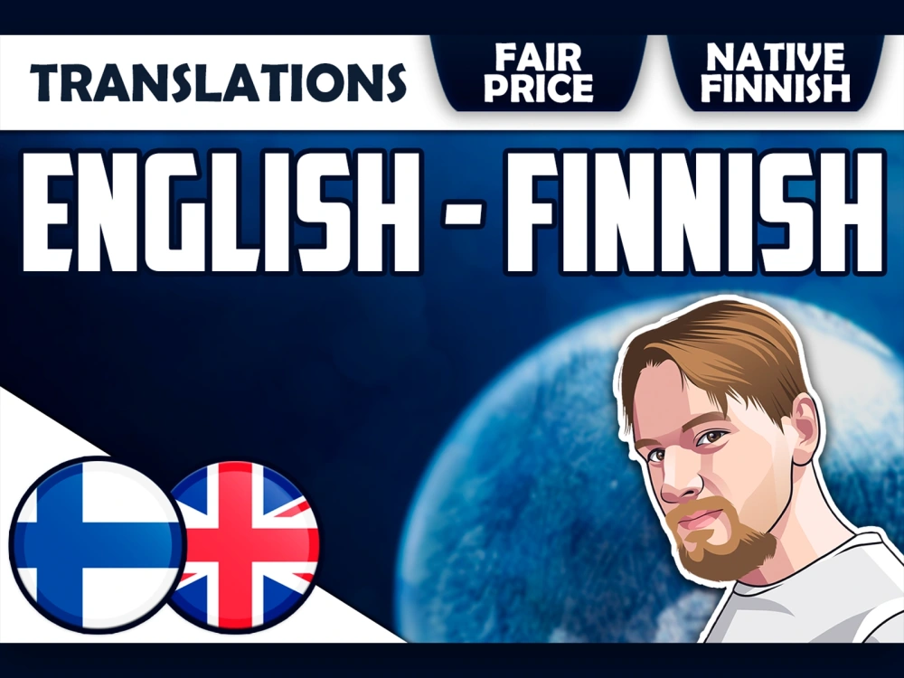 A native english to finnish translation in 24 hours upwork