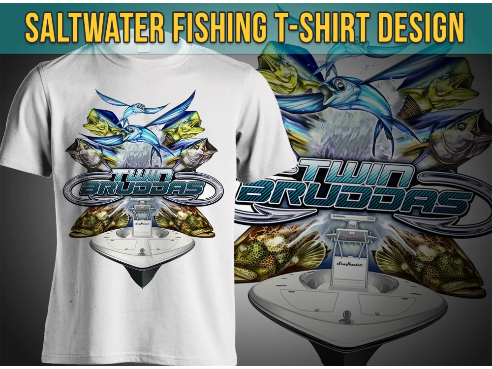 Trendy fishing tshirt design based on your idea