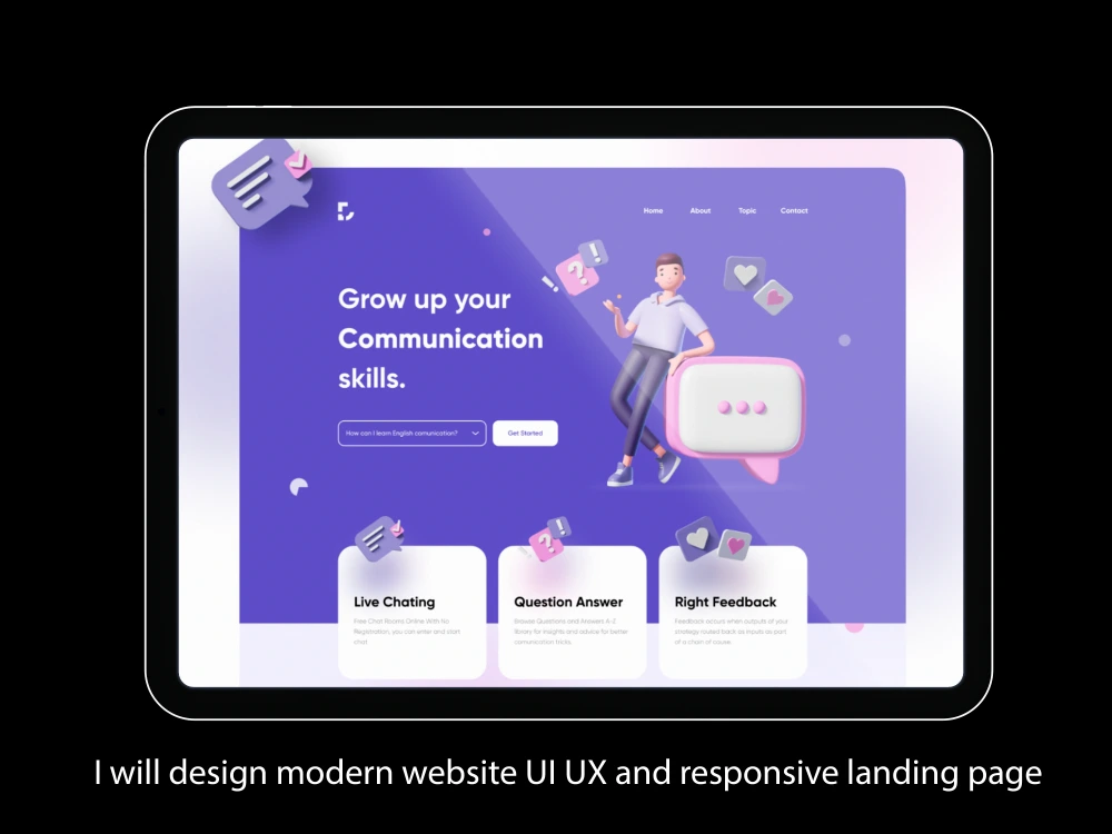 Modern website UI UX and responsive landing page | Upwork