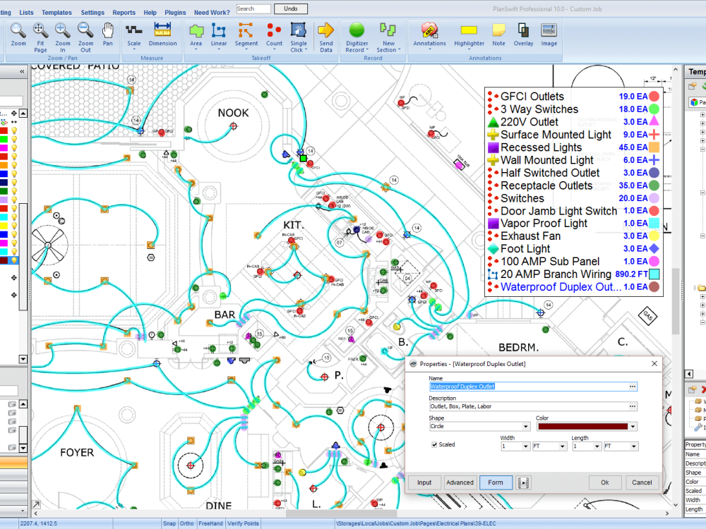 Electrical Material Takeoff Estimation By Planswift Estimator Upwork