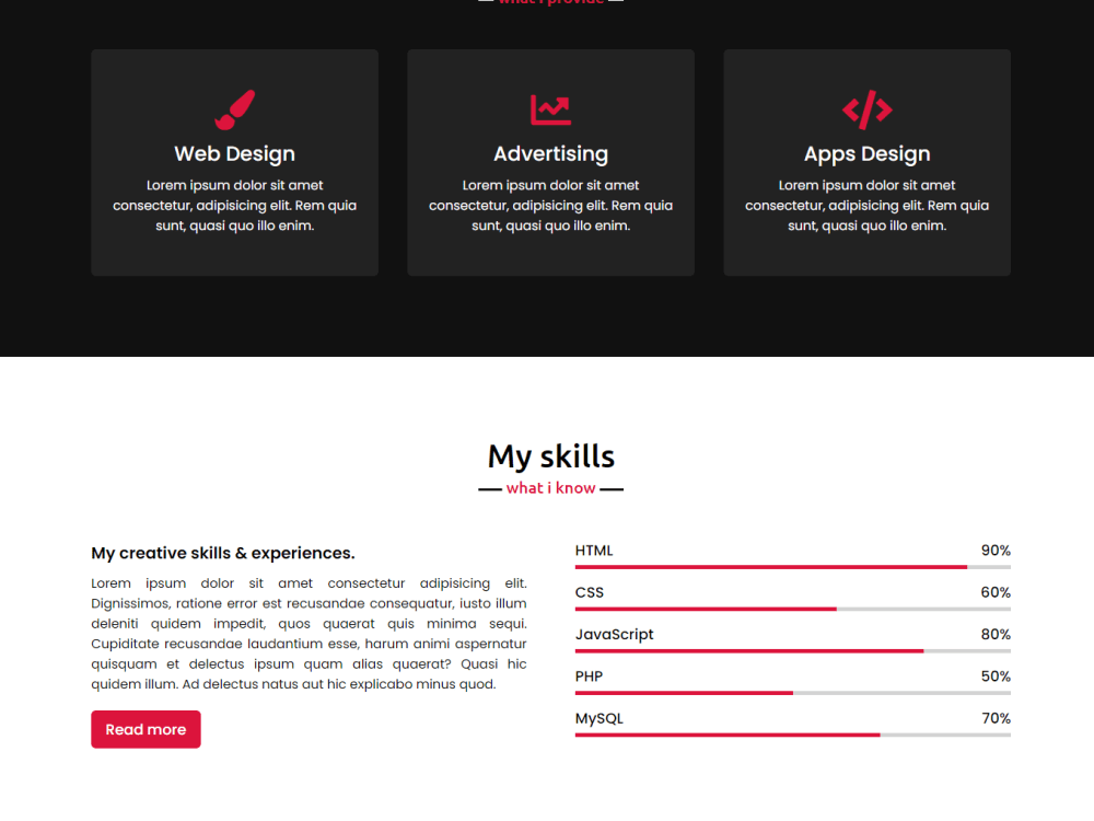 A responsive personal portfolio website using HTML, CSS and JavaScript ... image.