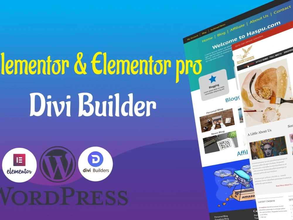A professional and responsive WordPress website design by Elementor or ...