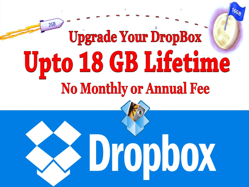 Dropbox extra space for lifetime Upwork
