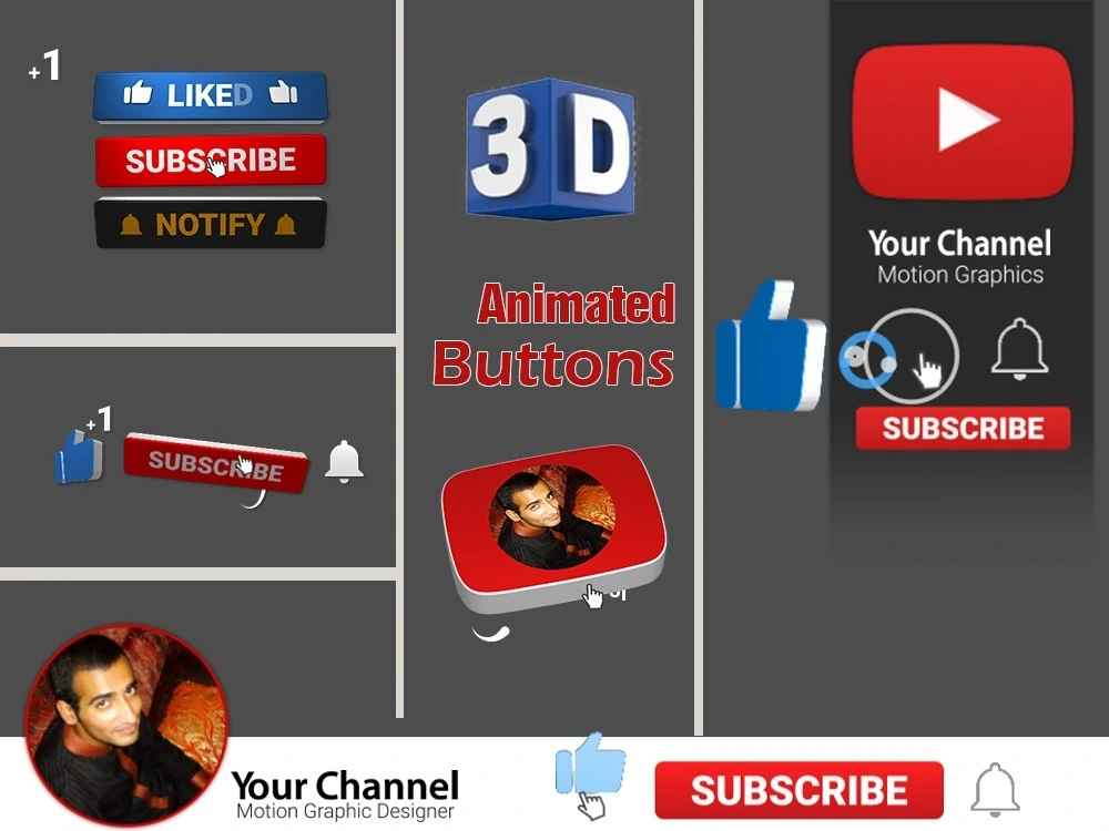 3D Youtube Subscribe Button Animation | Upwork