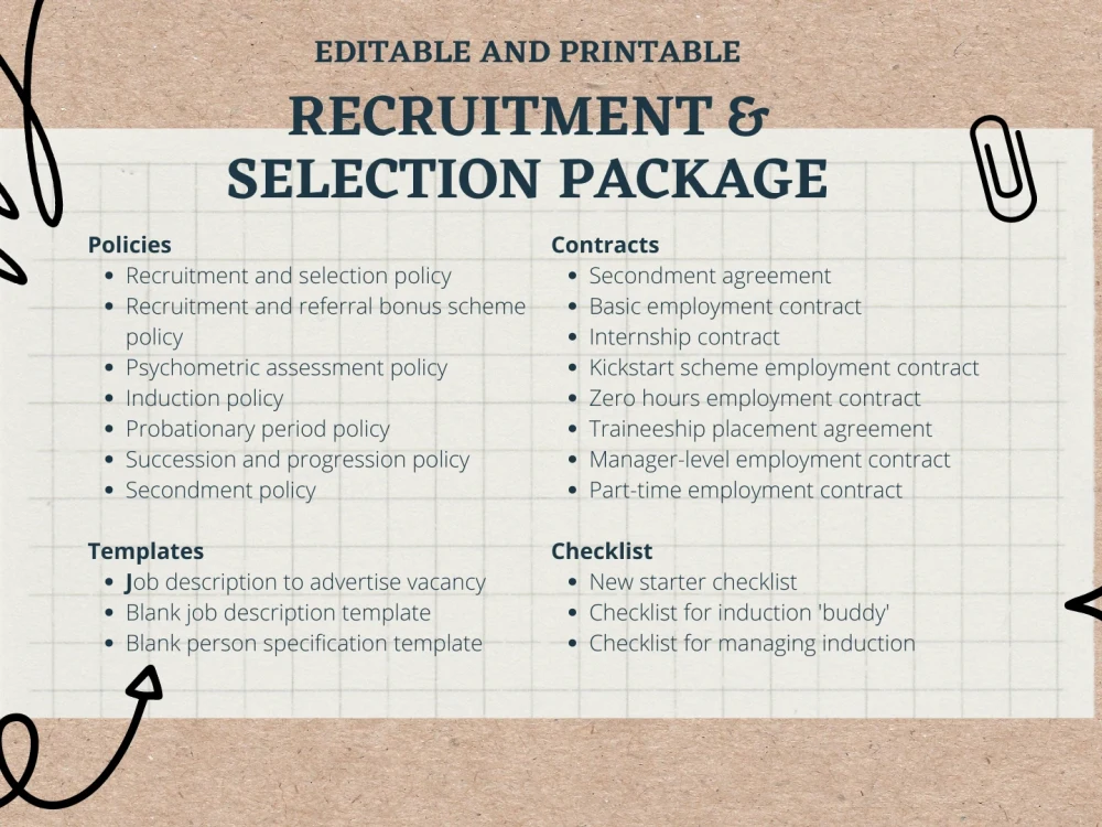 Recruitment &amp; Selection Templates Package | Upwork