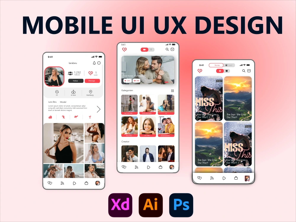 A modern mobile App UI UX Design | Upwork