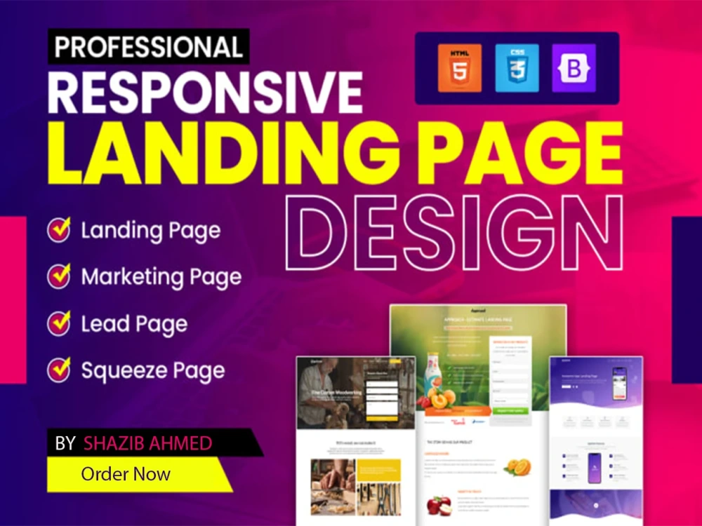 Landing page and portfolio website with responsive design using ...