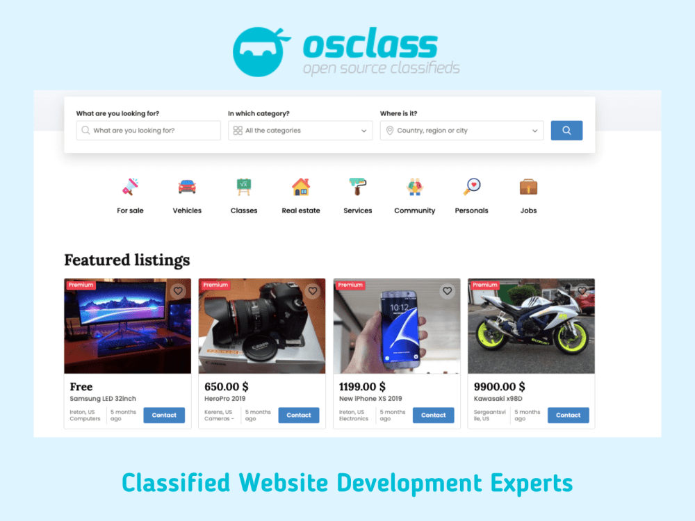 Osclass Classified Website Customisation, Plugin and Development