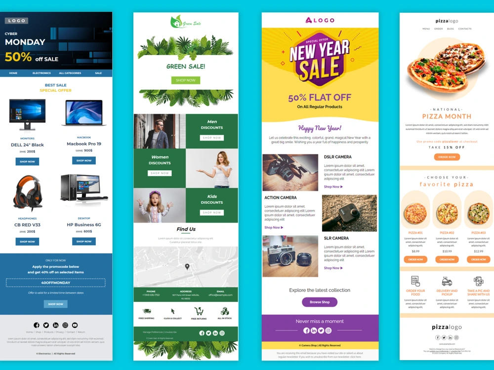 Editable responsive and html klaviyo email template design newsletter ...