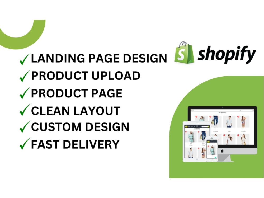 Shopify store landing page or product landing page design | Upwork