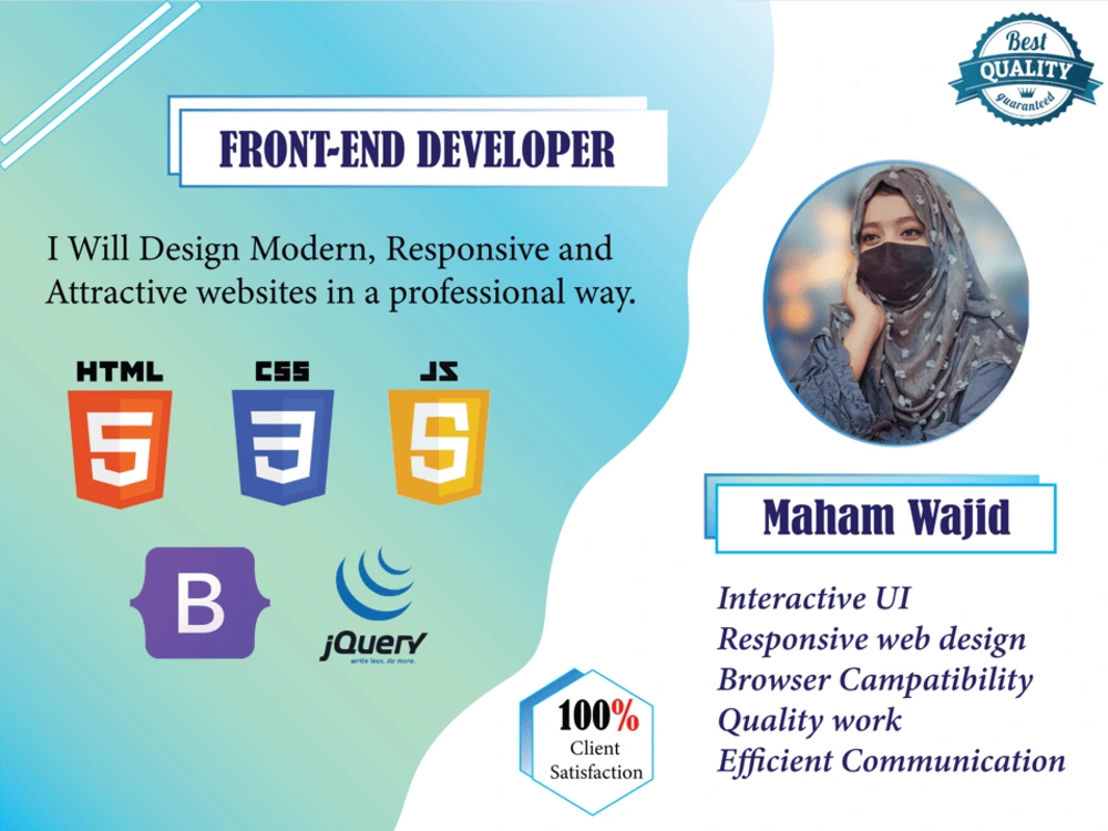 Front-End Web Development using HTML,CSS,JAVASCRIPT,JQUERY | Upwork