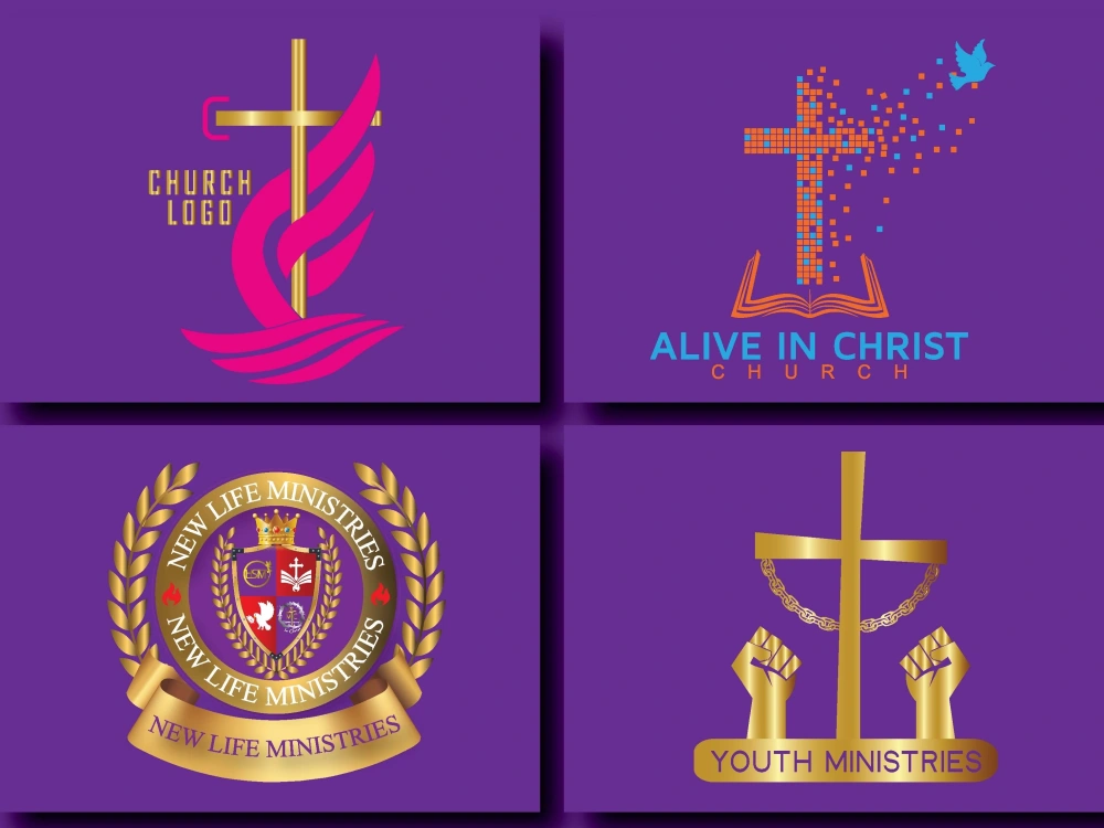 A flat or minimalist modern church Christian ministry logo