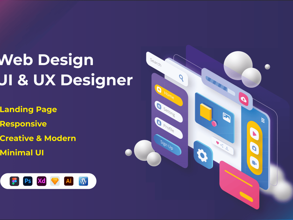 Responsive website UI/UX design, web UI or landing page UI design in ...