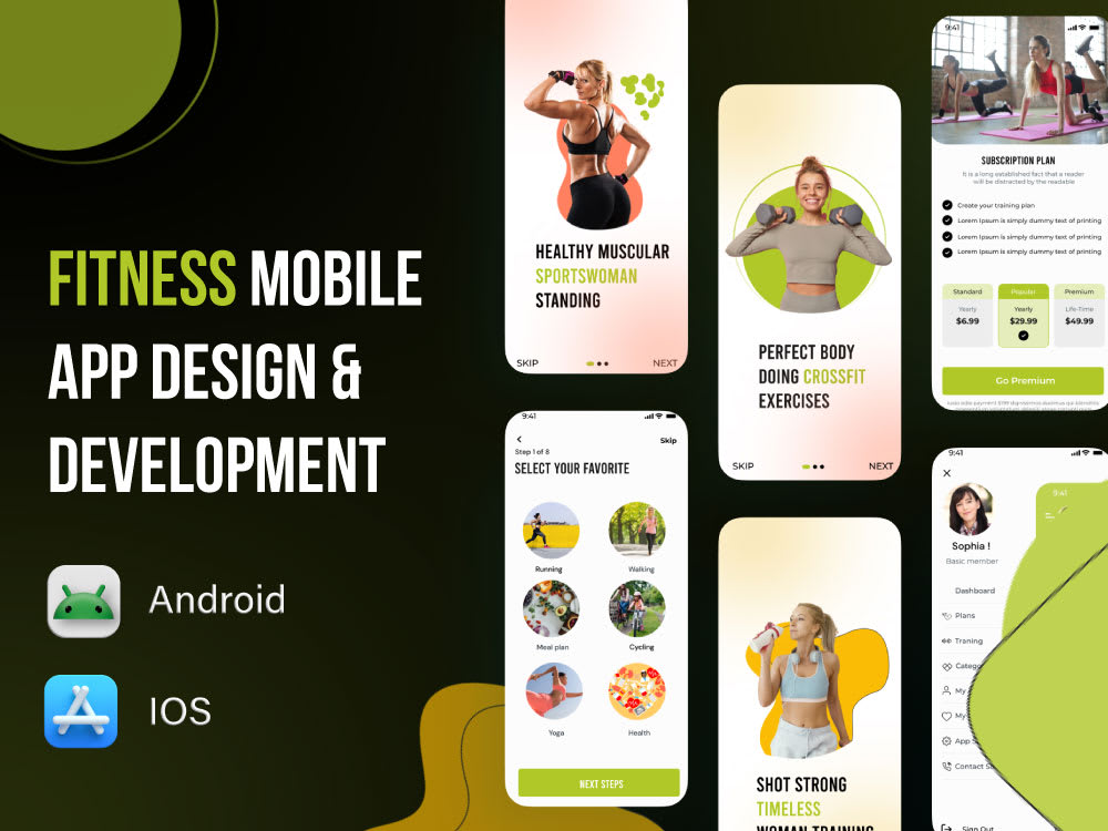 A complete fitness mobile app design & development for iOS and Android ...