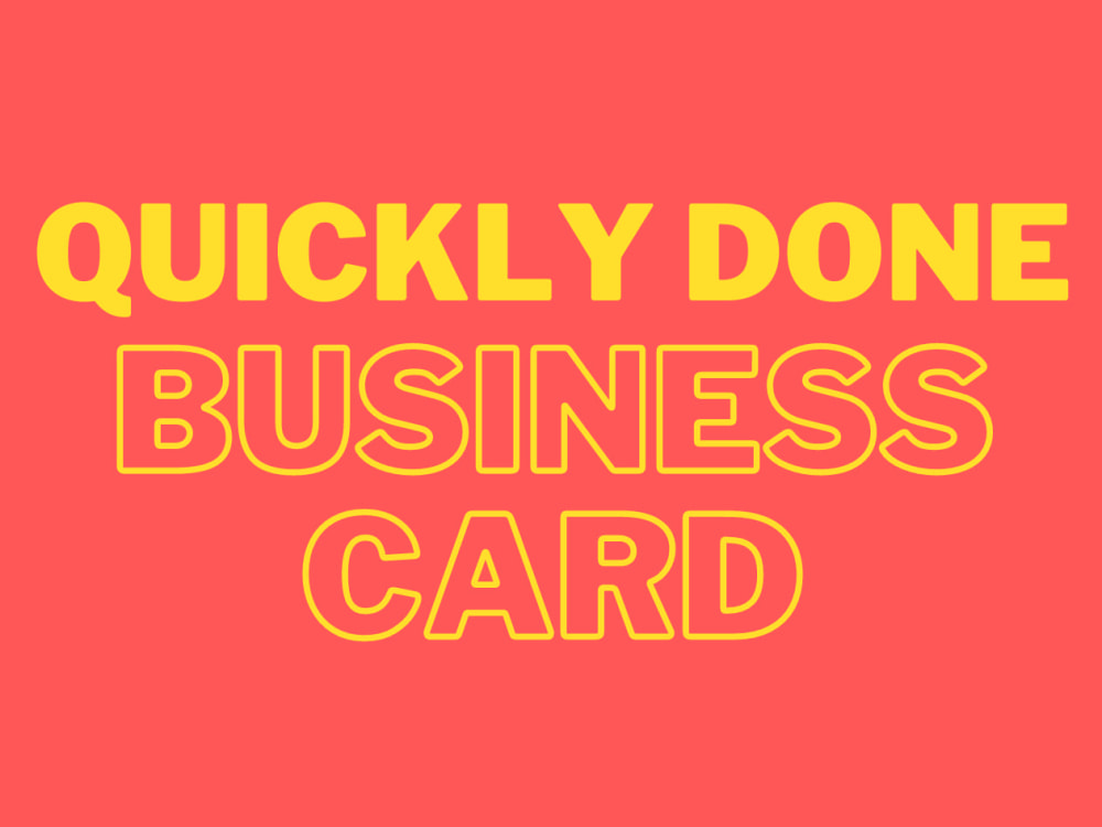 A fantastic business card, the way you desire. Delivered fast! Upwork