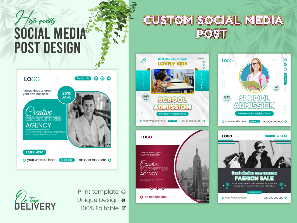 Creative social media post design and advertising for your brand. | Upwork