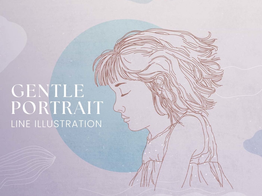 Soft Color Portrait An illustrated portrait in line style and soft colors. | Upwork