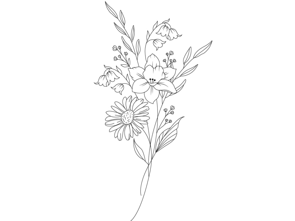 Beautiful botanical and flower line art illustration | Upwork