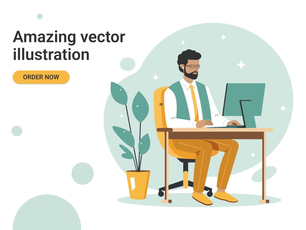 Create a modern flat vector illustration for you | Upwork