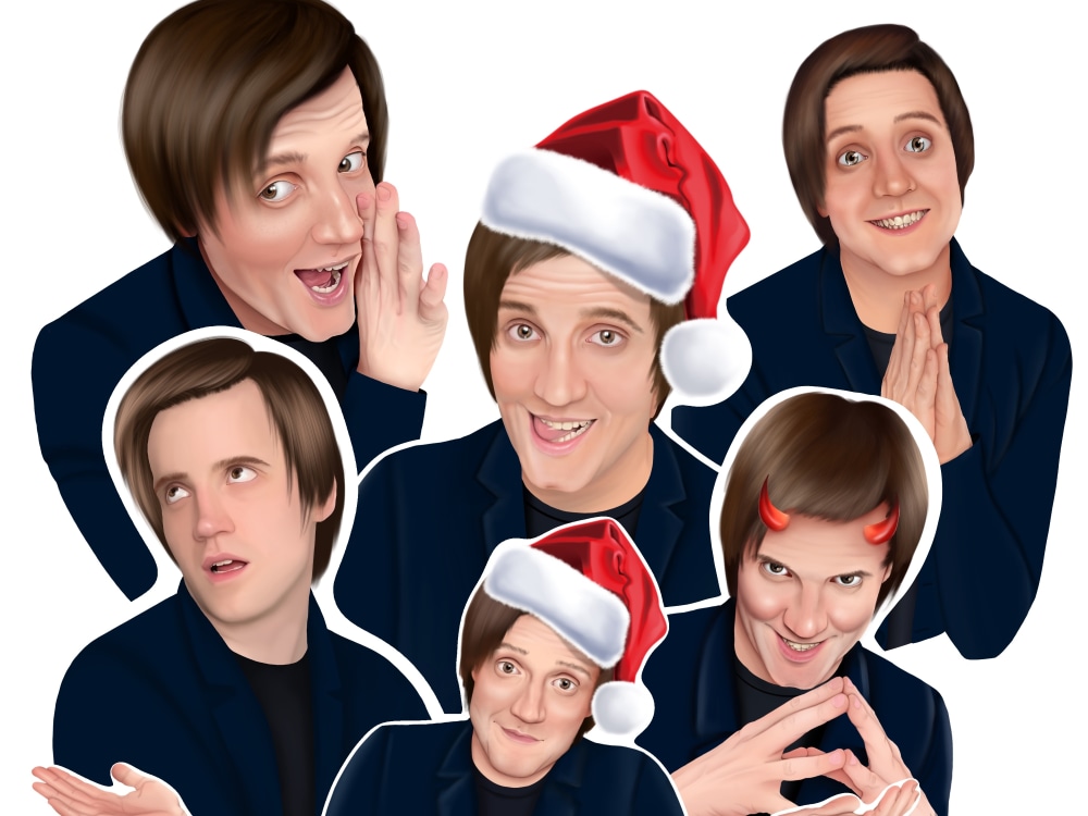 A digital portrait in a realistic style/stickers for your social media ...
