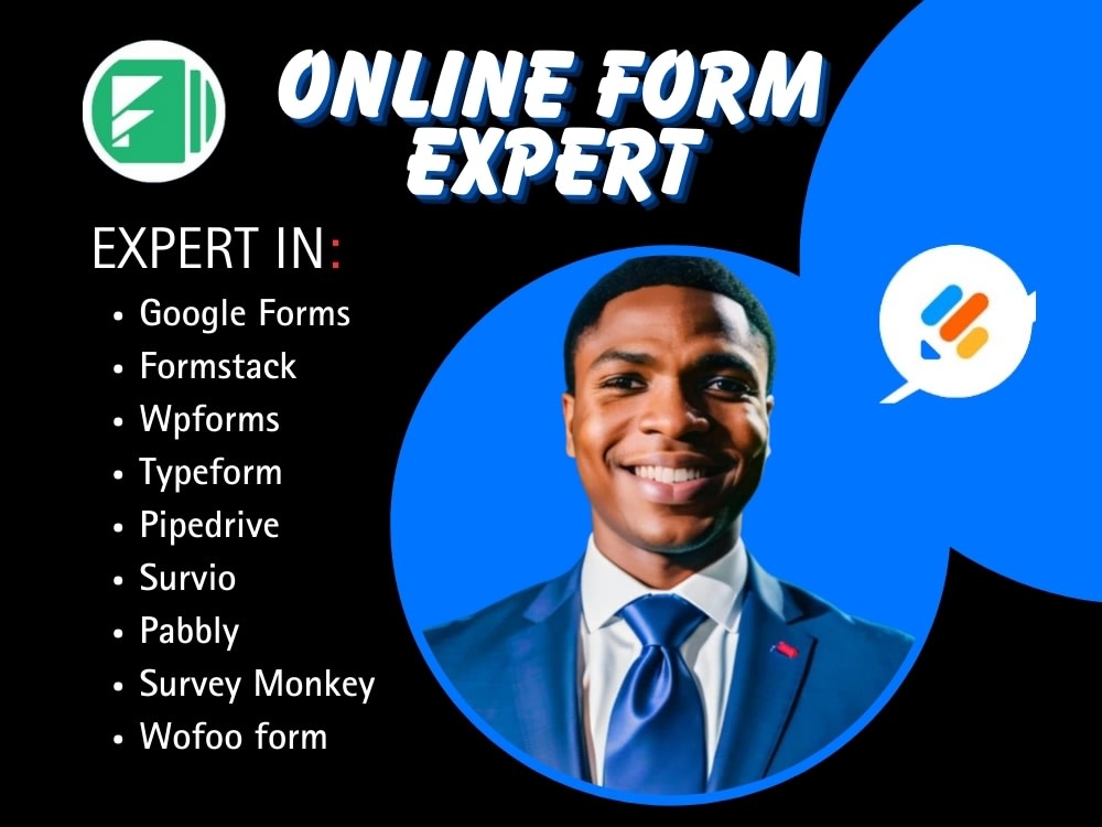 Your online forms, typeform, jotform, wufoo form, survey monkey pandadoc, Upwork