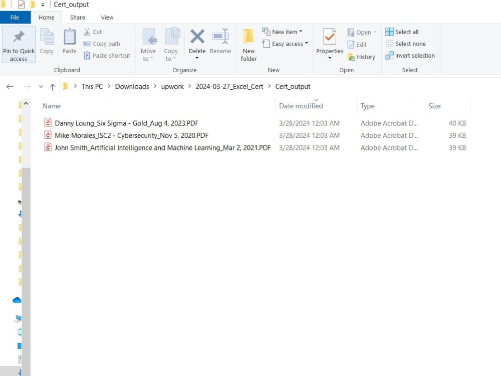 Excel with macros that enables to print certificates as pdf upwork