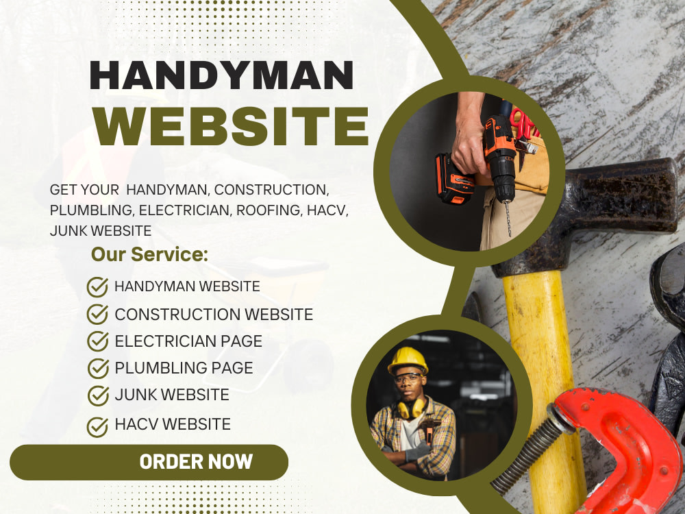 A handyman, construction, plumbing, electrician, roofing, hvac junk