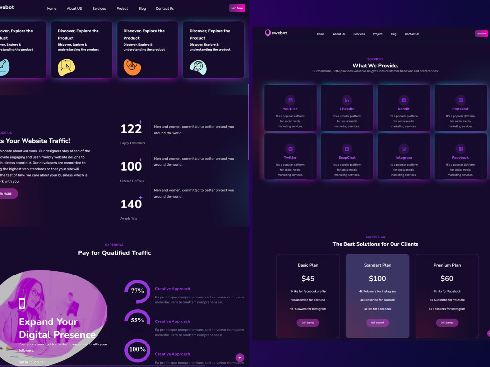 I will build a responsive landing page with JavaScript Node.js ReactJS ...