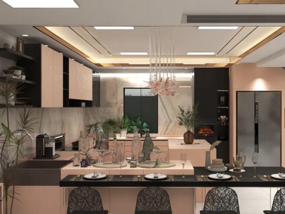 Luxury kitchen 3d design | 4K rendering | 6k, 360 panorama view | Upwork
