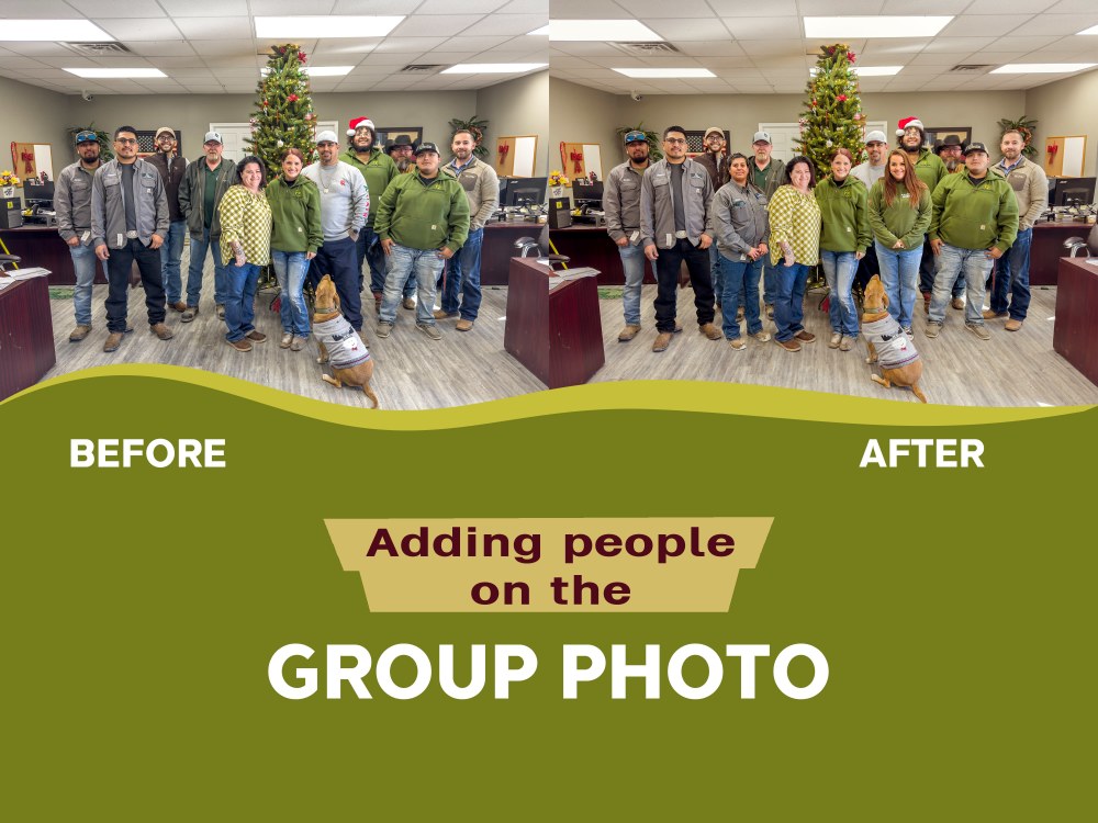 A group photo created from individual photos, adding people on 