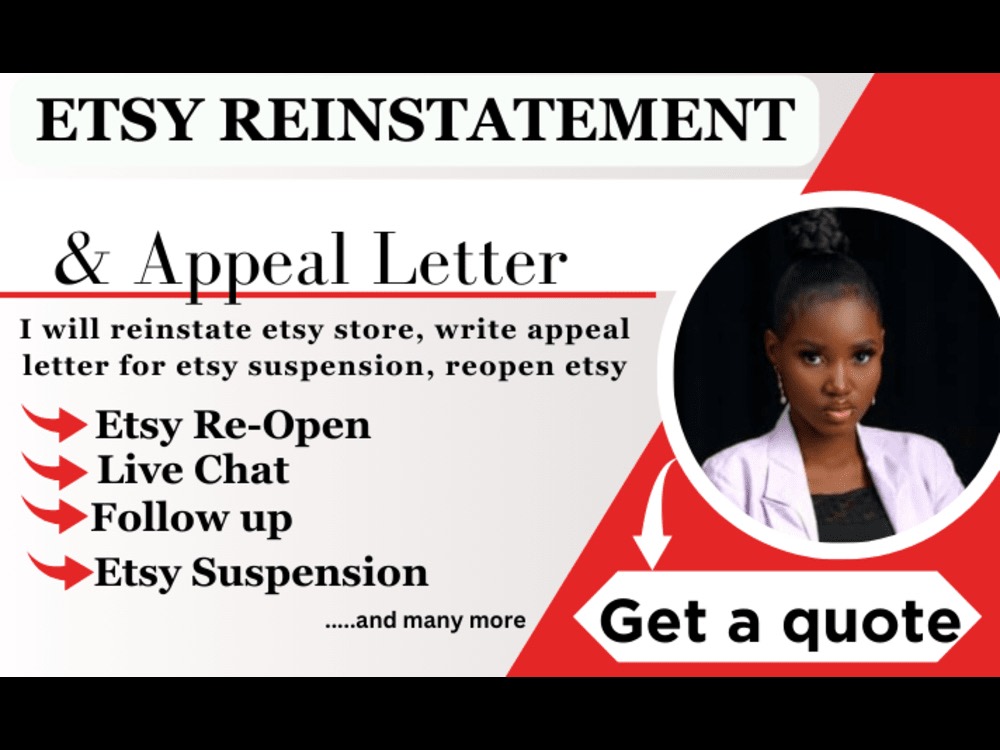Reinstate of etsy store, appeal letter for etsy suspension, reopen etsy