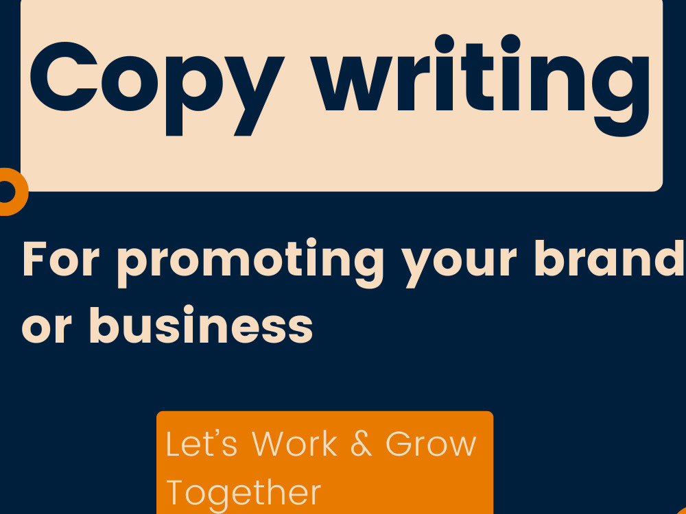 Copywriting for your product/business. Upwork
