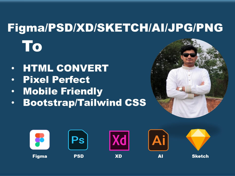 Design/Figma/PSD/XD/Sketch to HTML CSS & Responsive websites. | Upwork