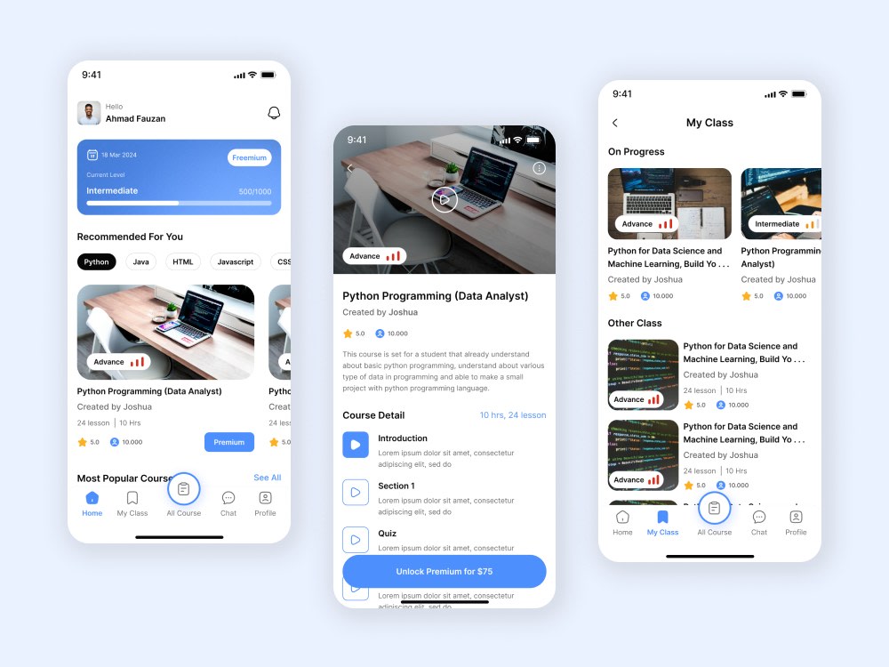UI/UX Design for Online Learning Mobile App | Upwork