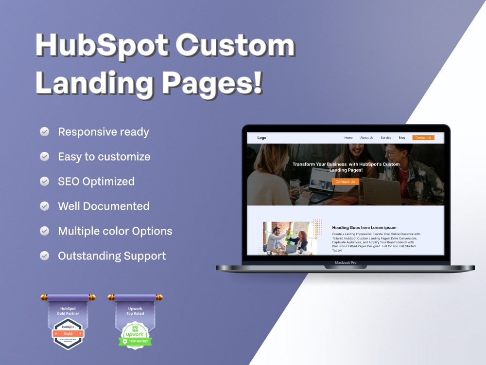 A custom HubSpot Landing Pages Upwork