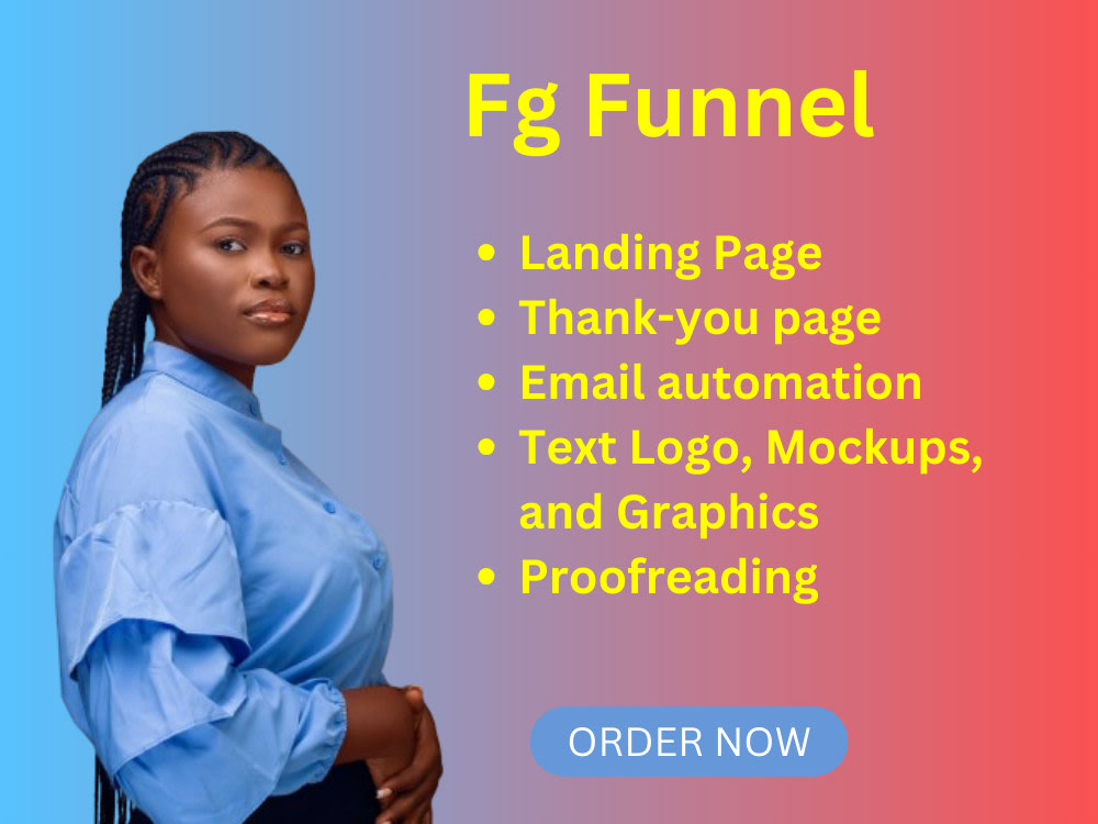 Fg funnels landing page with automation for your funnel Upwork