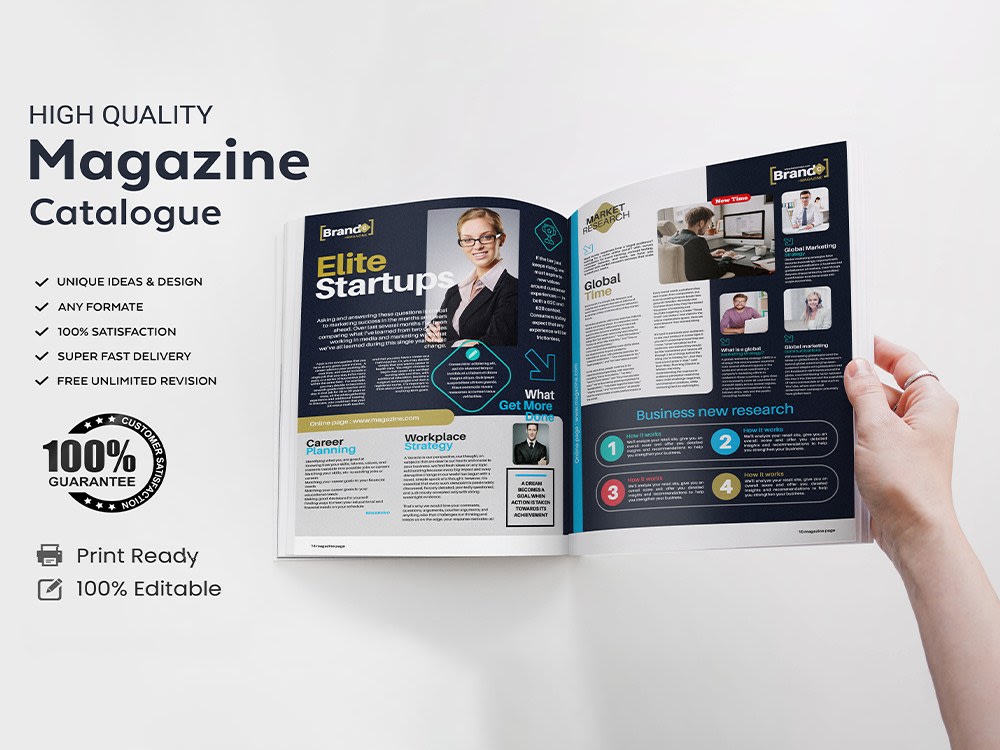 Professional digital magazine or newspaper, catalog layout Upwork