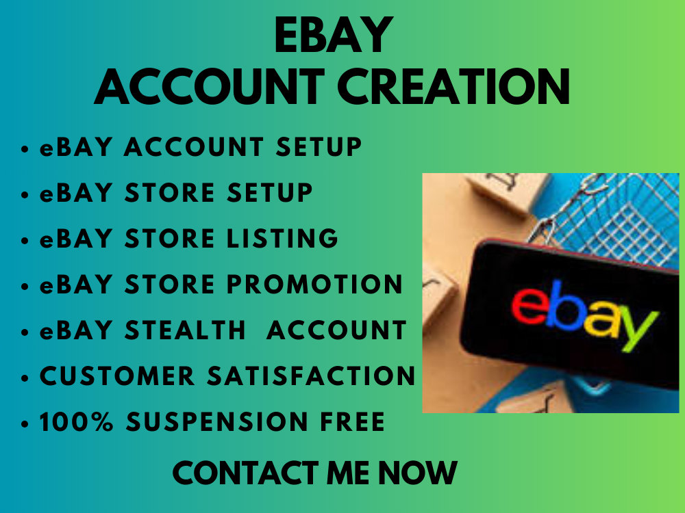 Verified ebay account, ebay stealth, ebay store setup without
