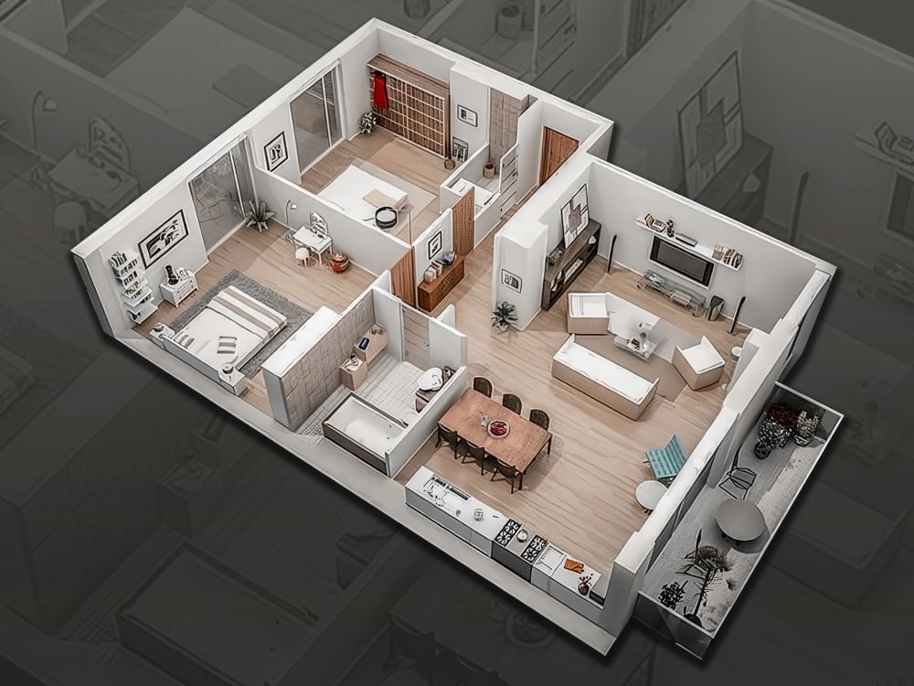 A 3d rendering image of your 2d floor plan | Upwork