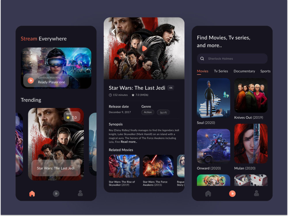 Live Movies Streaming App Designing in Figma or Adobe XD | Upwork