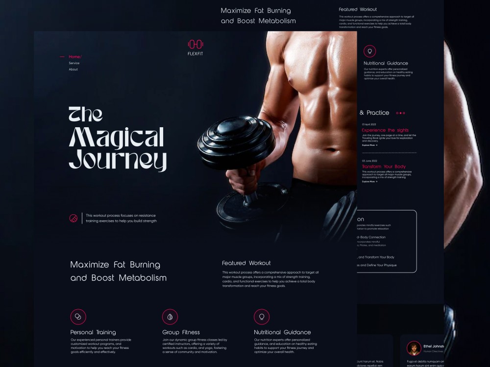 Professional dark UI/UX website design in Figma – Dark landing page ...