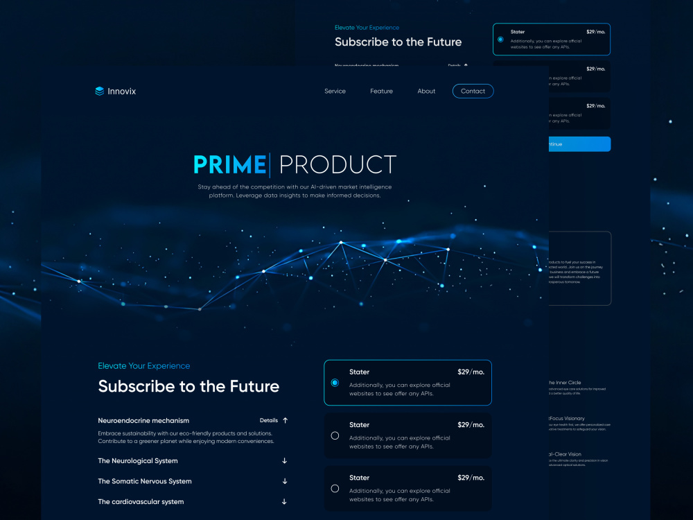 Professional dark UI/UX website design in Figma – Dark landing page ...