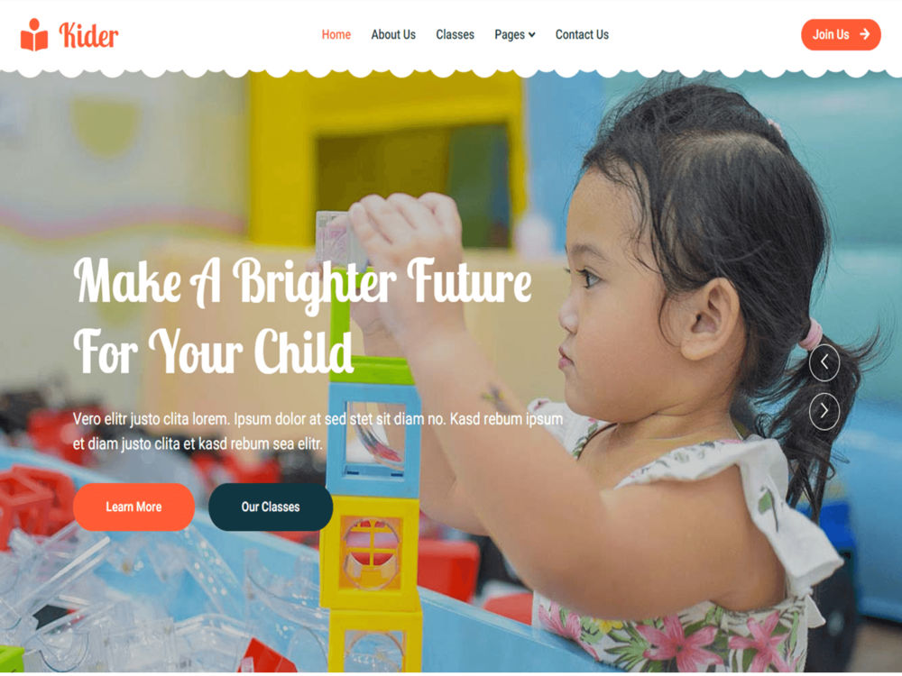 A kindergarten, daycare, preschool, childcare website Upwork