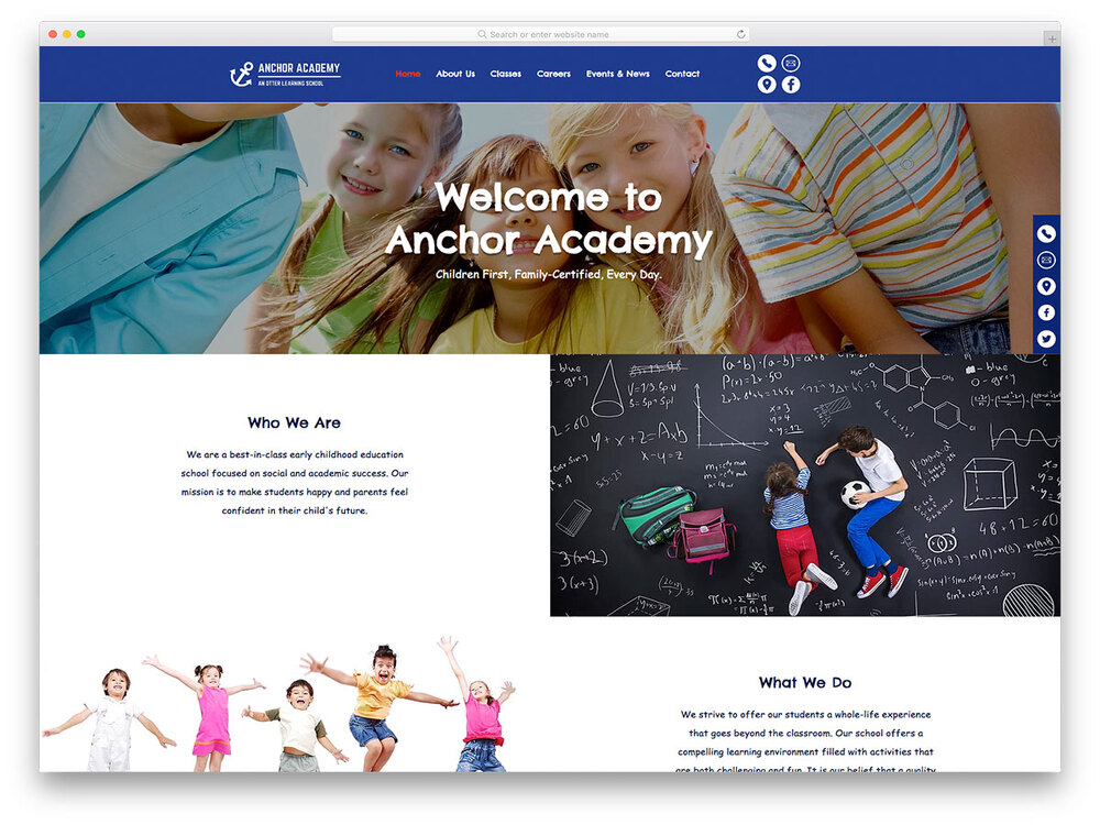 A kindergarten, daycare, preschool, childcare website Upwork