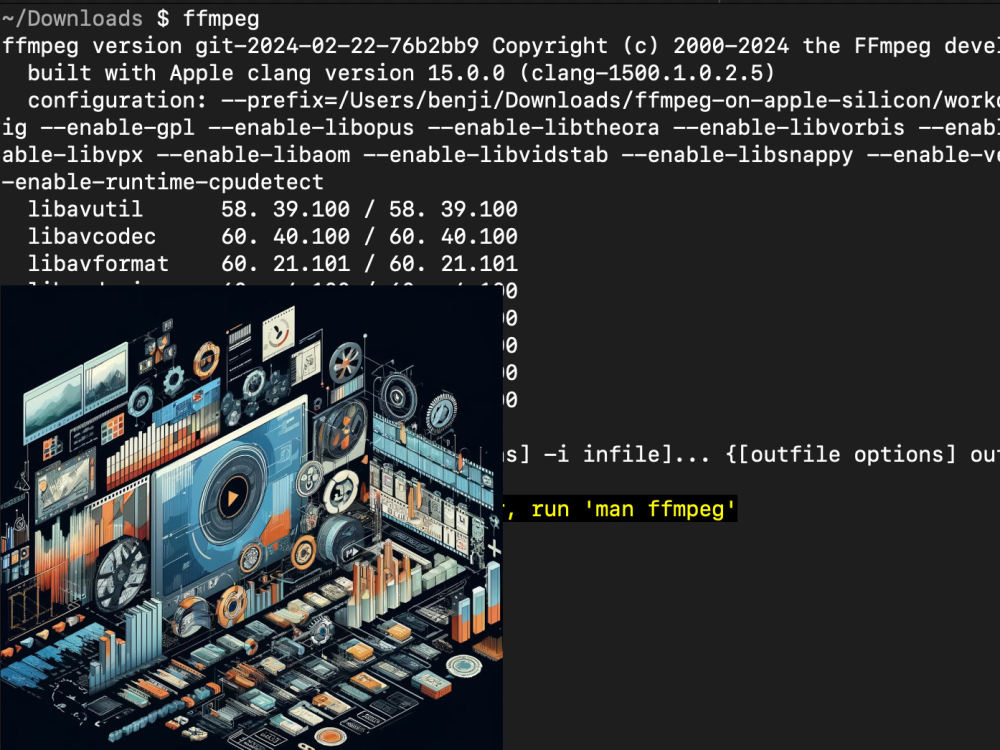 An application that uses FFmpeg to process videos using Node, Go 
