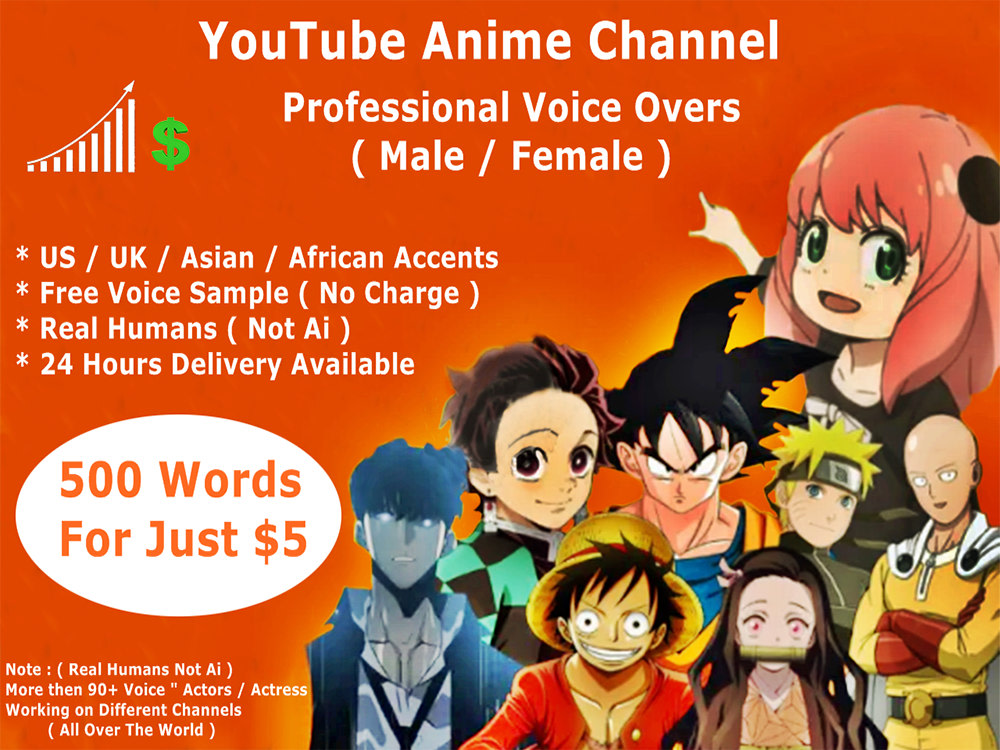 Voice over Talent for Anime Youtube Channel | Anime Recap Youtube